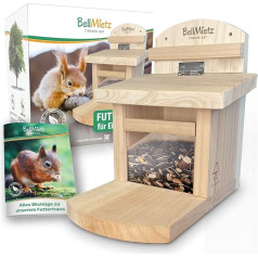 BellMietz® Beloved Squirrel Feeder [Extra Safe and Stable] Squirrel House with Innovative Ventilation System for Dry Food, Proven Design Feeding House for Squirrels