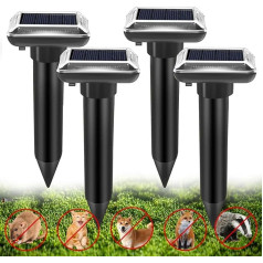 WUGEIN Solar Maulwurfschreck, Maulwurf Vertreiber Wühlmausschreck, Ultraschall Tierabwehrgerät für Maulwurf Gopher Schlangen Wühlmaus un citas ierīces (4 Pack)