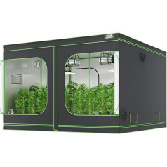 VEVOR Growbox 305 x 305 x 203 см Теплица изготовлена из 19 мм стального каркаса и 600D Oxford ткани Тент для выращивания Грузоподъемность 60 кг Шкаф для выращи