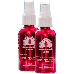 Zviedrijas sarkanā ciedra eļļa Cedar Wood Moth Protection Spray - pret paklāju vabolēm, sudrabzirnekļiem un gultas kukaiņiem Netoksisks, 100% tīrs un dabīgs 2 x 75 ml iepakojums