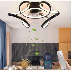 YOCOMO Griestu ventilators ar apgaismojumu LED dimmable ventilatora lampa Ventilatora lampas ar tālvadības pulti Timer klusa moderna griestu ventilatora gaisma dzīvojamai istabai Guļamistaba Ēdamistaba