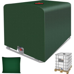 MaxAwe IBC tvertnes vāks 1000L, 420D brezenta tents ūdens tvertnei, 120 x 100 x 116 cm Ūdensnecaurlaidīgs brezenta aizsargpārklājums Zaļš IBC konteinera vāks IBC tvertnes konteinera lietus aizmugurei