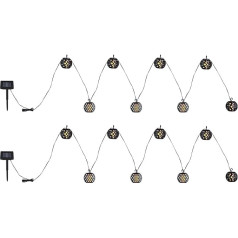 meineWunschleuchte 2er Set Solarbetriebene Outdoor Lichterketten mit 8 Kugeln, Länge 4,1 Meter