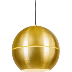 Qazqa - Retro Retro piekaramā lampa I Piekaramā lampa I Piekaramā lampa I Piekaramā gaisma Zelts I Misiņš 40 cm - Slīpums I Dzīvojamā istaba I Guļamistaba - Apaļš alumīnijs I Bumba I Bumba - LED piemērots E27