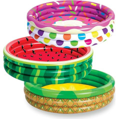 Quoersrti 3 Pack 45 x 10 collu piepūšamie Kiddie baseini, arbūzu ananāsu cupcake peldbaseins bērniem vasaras izklaides, iekštelpu un āra ūdens baseins bērnu peldbaseins Pit Ball Pool