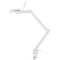 goobay 60364 LED palielināmā lampa ar skavu/palielināmā lampa, izgatavota no plastmasas, 10 W enerģijas patēriņš, gaismas plūsma 800 lm, darba spriegums 230 V (AC), balta krāsā