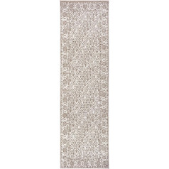 NORTHRUGS Iekštelpu un āra paklājs Curacao 80 x 250 cm - divpusējs paklājs, izturīgs pret laikapstākļiem, moderns grafisks raksts balkonam, terasei, dārzam, ziemas dārzam, virtuvei, dzīvojamai istabai, ūdensizturīgs, lins