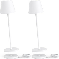 2 uzlādējamu LED galda lampu komplekts, iekštelpu un āra uzlādējamas siltas krāsas gaismas (2700-6000 K) bezvadu LED galda lampas, IP54 ūdensizturīga galda lampa restorāniem, dārzam, balkonam