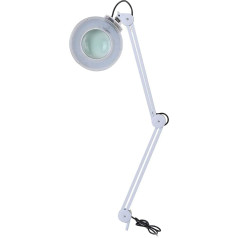 Wakects Palielinošā lampa, 8x apgaismota galda palielināšanas LED lampa ar skavu, grozāmo roku, lasīšanas medicīniskā skaistumkopšana 2-in-1 dizains LED aukstās gaismas palielināšanas lampa