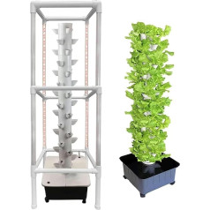 NOALED Hydroponisches Turm-Anbausystem, Indoor-Anbausystem mit Wachstumslichtern und Ständern, erdloser Anbau-Anbauturm, 45-Loch-Aeroponik-Anbauset, 220 V