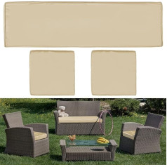 Lounsweer 3 Pack āra spilvenu pārvalki Patio spilvenu aizvietošanas pārvalki 2 pārvalki 18 x 18 x 2 collas un 1 pārvalks 16,5 x 7 x 1,2 collas terases mēbeles āra mazgājams ūdens izturīgs dīvānam