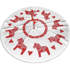 702 Ziemassvētku eglīšu svārki, Dala Horse zviedru tautas mākslas Ziemassvētku eglīšu stenda paklājs Ziemassvētku eglīšu sega Ziemassvētku eglīšu sega rotājumiem Ziemassvētku svētku rotājumi M