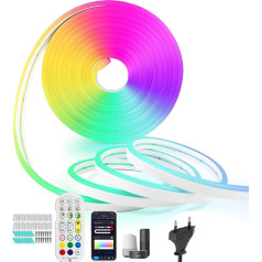 UannTTii Smart neona gaismas josla Tuya WiFi RGBIC neona DIY gaismas josla Dimmable Dream Colour Waterproof Music Sync Darbojas ar Smart Life App Amazon Alexa un Google Home 5 m