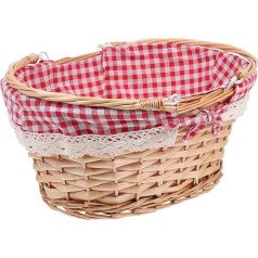 HANABASS Gift Baskets Empty Oval Picnic Basket with Handles, Handwoven Wicker Basket, Wicker Basket, Sweets, Small Gift Basket for Outdoor Picnic Picnic Basket