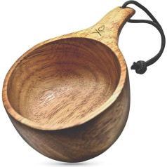 Dursten Lore Kuksa Becher aus Holz, handgefertigt, 340 ml, leicht und umweltfreundlich, für Camping, Rucksackreisen oder Bushcraft