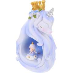 OSALADI 1stk Einhorn-ornamente Tierfigur Kuchendekoration Kleines Spielzeug Led-schreibtischlampe Usb-nachttisch Skulptur Muster Nacht Parteibevorzugung Baby Sanft Violett Partybedarf Harz