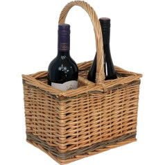 Red Hamper Rot behindern Unisex 2 gedämpft Wicker Flasche Tragekorb, braun, mittlere