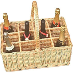 Red Hamper WB010 / Home 12 Bottle Wicker Drinks Basket, Brown, 36 x 47 x 22 cm