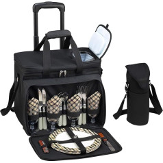 Picnic at Ascot Original equipped cooler on wheels for 4 - extra wine bag - designed and assembled in California - London Plaid