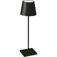 Luxio LED Tischleuchte Florencia Wireless Ak akumulatoru 5000 mAh, schwarze Farbe, einstellbare Helligkeit. Ideal für Bett, Terrasse, Restaurant... USB-Kabel und EU-Stecker enthalten.