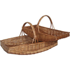 Red Hamper Willow Direkt G001 Set Oblong Wicker Willow Garden Trugs Baskets Brown