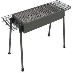 Cuisiland Robuster, tragbarer Stahl-Holzkohlegrill, Terase, klassisch, groß, für Outdoor, Garten, Camping