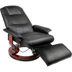 Cherbowing Atgāžamais krēsls ar masāžas funkciju, 360° rotējošs TV krēsls ar atgāzējamu funkciju, kāju balsts, viesistaba, birojs, guļamistaba, masāžas krēsls, TV krēsls, mākslīgā āda