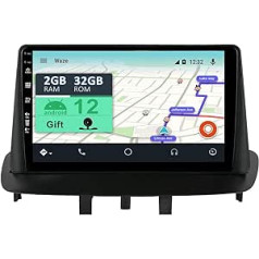 YUNTX [2 GB + 32 GB] Android 12 automašīnas radio ar navigācijas sistēmu Renault Megane 3 (2009-2014) 9 collu skārienekrāna bezmaksas kamera DAB/GPS/Stūres vadība/MirrorLink/Bluetooth