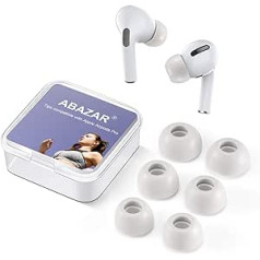 Atmiņas putu uzgaļi ierīcēm AirPods Pro, V3.0, Silikona austiņas nesāp, Neslīdošas nomaiņas austiņas, Ietilpst uzlādes futrālī, Troksni mazinošas austiņas, pelēkas