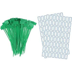 piegādes karte 100 Stück Nylon-Kabelbinder, Etikettenmarker, selbstschließend, für Markierung, Organization, grün