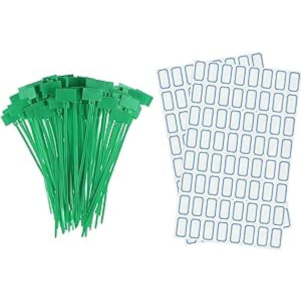 piegādes karte 100 Stück Nylon-Kabelbinder, Etikettenmarker, selbstschließend, für Markierung, Organization, grün