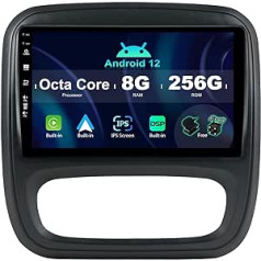 BXLIYER 8G + 256G Android 12 IPS automašīnas radio, kas piemērots Renault Trafic 3 / Opel Vivaro B (2014-2021) - Iebūvēts Carplay/Android Car/DSP - LED kamera + MIC - DAB SWC Fast-Boot 360-CAM -2 DIN 9 collas