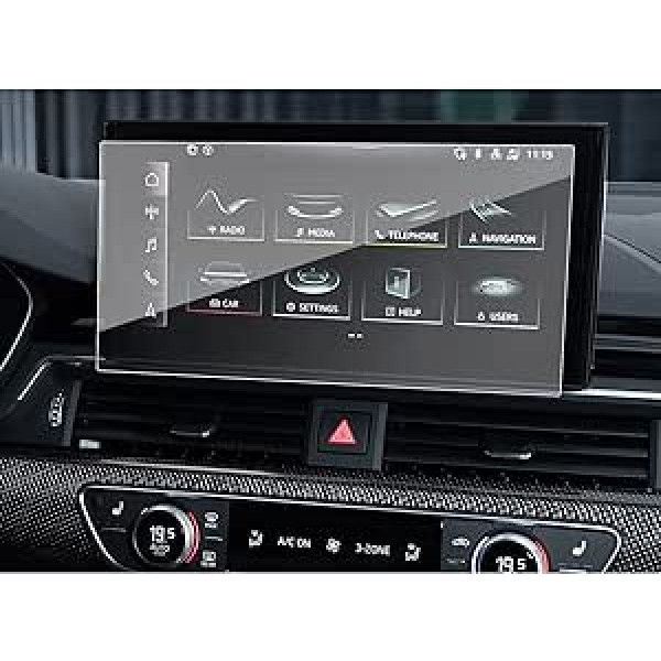 SXCY savietojams ar Audi A4 A5 Q5 2020-2023 2024 Navigācijas ekrāna aizsargu, 10,1 collu MMI Touch Display rūdīta stikla ekrāna aizsargu, 9H cietība, skrāpējumiem izturīgs, pret pirkstu nospiedumiem