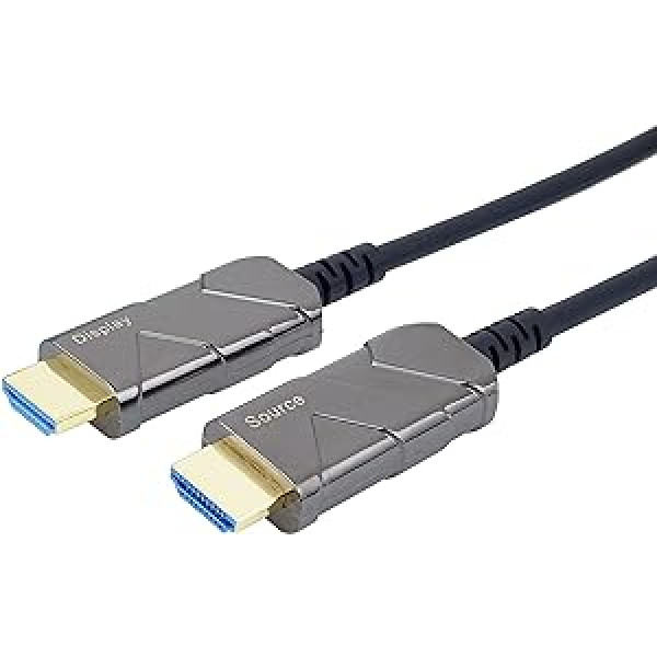 PremiumCord 8K Optical Active Ultra High Speed HDMI 2.1 optisko šķiedru kabelis 48Gbps HDMI 2.1 3D EDID ARC video izšķirtspēja 8K@60Hz apzeltīts garums 50m