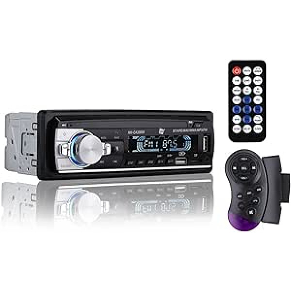 NK Car Radio ar RDS — 1 DIN — 4 x 40 W — Bluetooth 5.0, AUX funkcija, MP3 atskaņotājs un x2 USB, FM stereo skaņa, brīvroku ierīce, tālvadības pults, LCD displejs, iOS un Android (eMark)