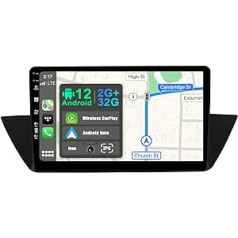 JOYX Android 12 IPS automašīnas radio piemērots BMW X1 E84 (2009-2015) - Iebūvēta CarPlay Android Car - Bezmaksas atpakaļgaitas kamera - 2G + 32G - 10,1 collu 2 DIN - DSP DAB Stūres vadība WiFi Fast Boot BT