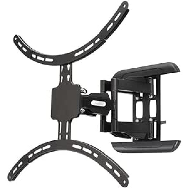 Hama TV Wall Mount 37 - 90 Inches (TV Mount Swivelling up to 120° Tilting/Extendable/Low Distance from Wall 6.6 cm) TV Mount up to VESA 600 x 500 Maximum Load 50 kg Including Fischer Dowels Black