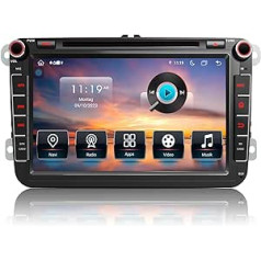 Android automašīnas radio saderīgs ar VW, CAWELL [Android 13.0 4GB + 64GB 2.0Ghz] 8 collu HD ekrāns VW Golf 5/6 T5 Polo Sharan Passat Tiguan radio ar 4G Bluetooth Navi/CarPlay [Double DIN]