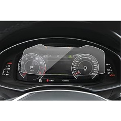 SXCY savietojams ar Audi A6 A7 A8 Audi e-tron Navigation ekrāna aizsargu, 12,3 collu digitālo instrumentu rūdīta stikla ekrāna aizsargu, 9H cietību, skrāpējumiem izturīgu, pret pirkstu nospiedumiem (kabīne)