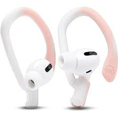 WC HookZ — uzlaboti āķi virs auss priekš AirPods Pro un AirPods 1, 2 un 3 — iekļauti 2 izmēra pāri, unikāls kreisais un labais āķis, ko izgatavojis Wicked Cushions | Rozā marmors