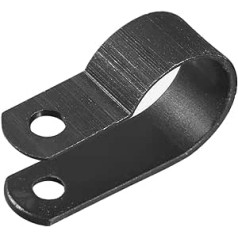 piegādes karte 20 x Black Nylon R Type Cable Clips 15mm