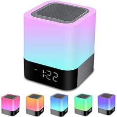 Bluetooth skaļrunis ar gaišu naktslampu, pieskārienu aptumšojams modinātājs RGB krāsu maiņas LED portatīvais Bluetooth skaļrunis galda lampa dāvanas meitenēm bērniem pusaudžiem zēniem