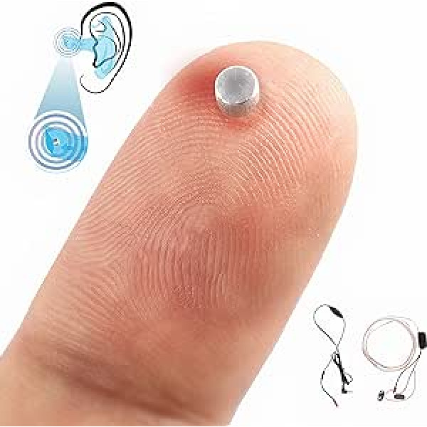 PingaOculto spiegu austiņas testēšanai, Mini Nano neredzamās austiņas mobilajam tālrunim ar mikrofonu - Invisible Earphones bezvadu austiņas Spicker Spy Earpiece In Ear (Spy Headphones Nano)