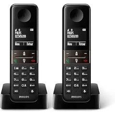 Philips Telefono Duo D4701 melns