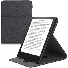 kwmobile Schutzhülle kompatibel ar Amazon Kindle Paperwhite 11. Generation 2021 - Hülle e-Reader ar Schlaufe Ständer - - Schwarz