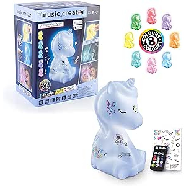 Canal Toys Unicorn skaļrunis, saderīgs ar Apple un Android, uzlādējami 8 gaismas režīmi, lieliski piemērots bērnu ballītēm, lieliskas ērtības, 30 cm augsts, bērniem no 6 gadu vecuma