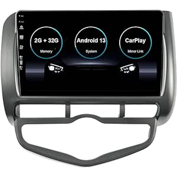 MISONDA Android Car Radio priekš Honda Fit/Jazz/City 2002-2007-[2G + 32G] - Bezmaksas kamera - 9 collu 2 Din - Atbalsta SWC 4G WiFi BT DAB RDS USB Carplay Android Car