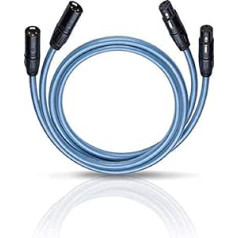 Oehlbach XXL Series 2 X - High-End Audiokabel mit XLR-Stecker (Made in Germany, HPOCC, für CD-Player, Vor-/Endstufe) - 2 x 75cm blau