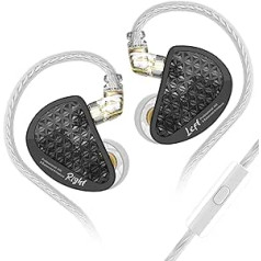 LINSOUL KZ AS16 Pro 16BA līdzsvaroti armatūras draiveri Austiņas HiFi Bass In-Ear Monitor Austiņas ar noņemamu 0,75 mm 2 kontaktu kabeli (melns, ar mikrofonu)