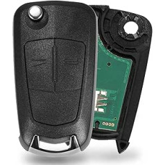 ASOOLL Automašīnas atslēgas 2 pogu flip Key, kas paredzēts Vauxhall Corsa D 2007-2014 / Opel Meriva B 2010-2014 (433 MHz)